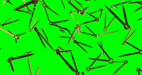 Golden Compasses falling slow motion Stock Footage 236553083