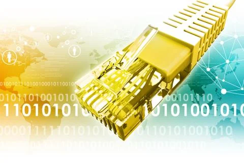 Golden computer cable Stock Illustration
