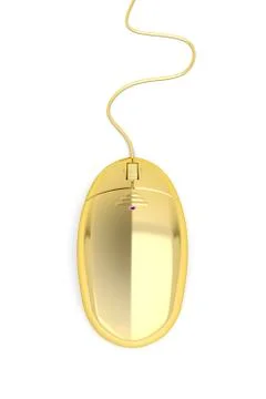 Golden computer mouse Stockillustratie