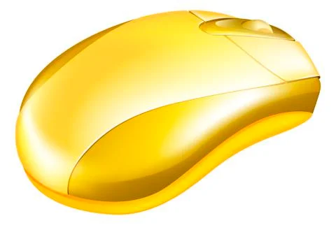 Golden computer mouse illustration 스톡 일러스트