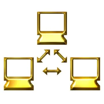 Golden Computer Network Stock Illustration