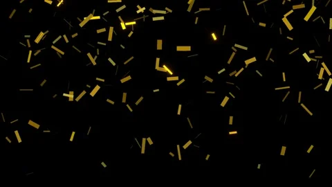 Golden confetti animation falling slowly on a black background Stock Footage 335983340