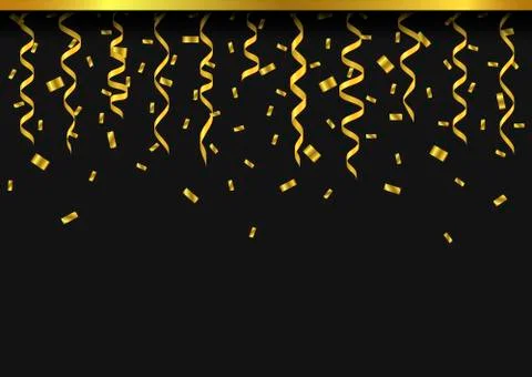 Golden confetti background Stock Illustration