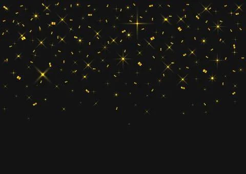 Golden confetti background Stock Illustration
