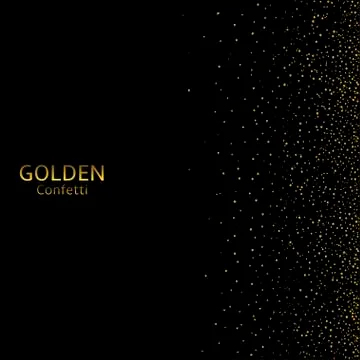 Golden confetti background Stock Illustration