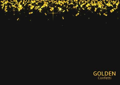 Golden confetti background Stock Illustration