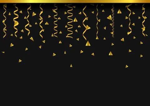 Golden confetti background Stock Illustration