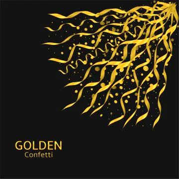 Golden confetti background Stock Illustration