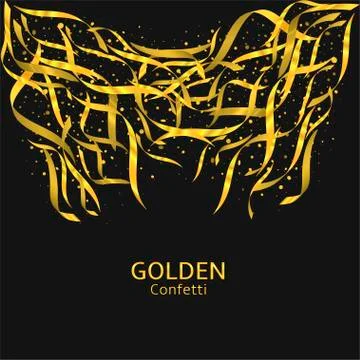Golden confetti background Stock Illustration