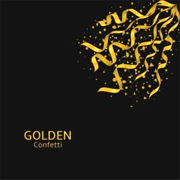 Golden confetti background Stock Illustration