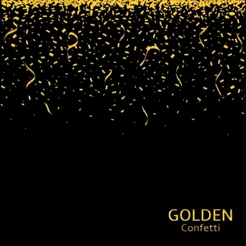 Golden confetti background Stock Illustration