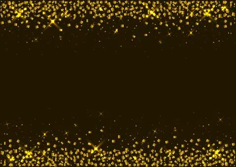 Golden confetti background Stock Illustration