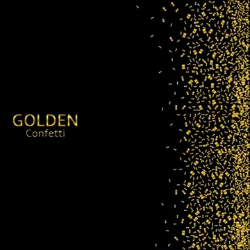 Golden confetti background Stock Illustration