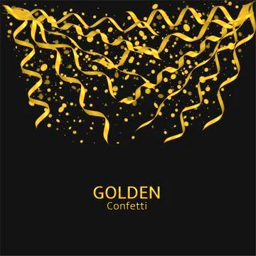 Golden confetti background Illustrazione stock