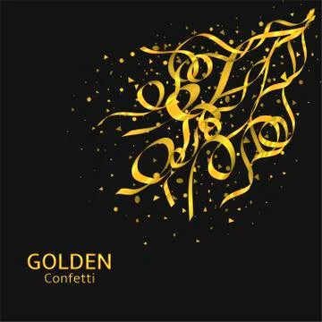 Golden confetti background Stock Illustration