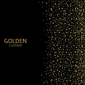 Golden confetti background Illustrazione stock