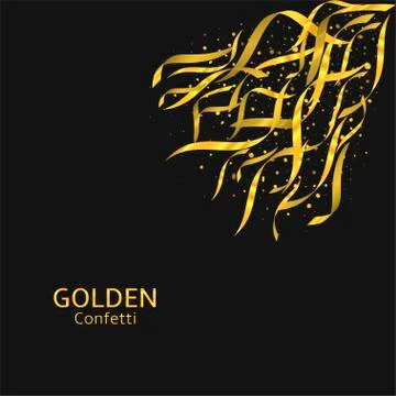 Golden confetti background Stock Illustration