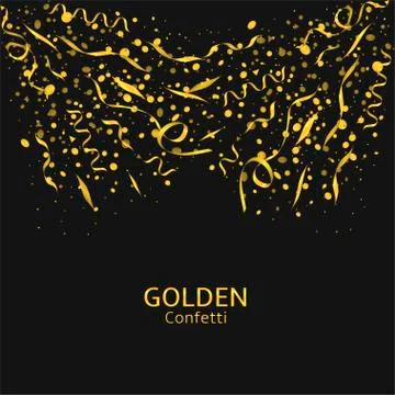 Golden confetti background Illustrazione stock