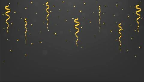 Golden confetti background Stock Illustration
