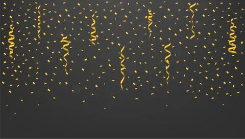 Golden confetti background Stock Illustration