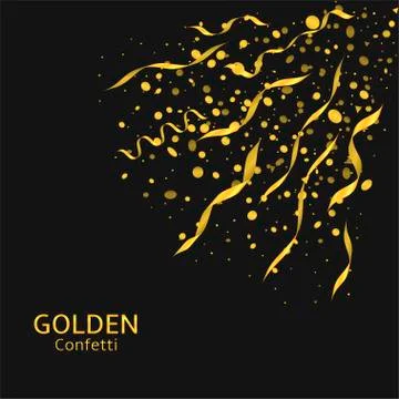 Golden confetti background Illustrazione stock