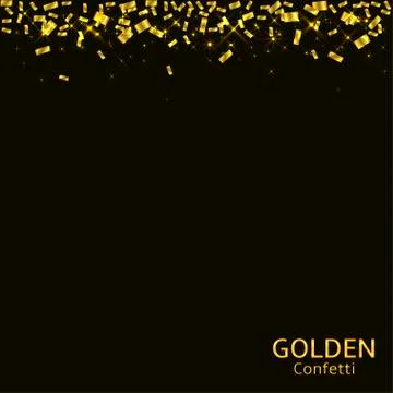 Golden confetti background Stock Illustration