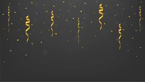 Golden confetti background Stock Illustration