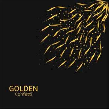 Golden confetti background Stock Illustration