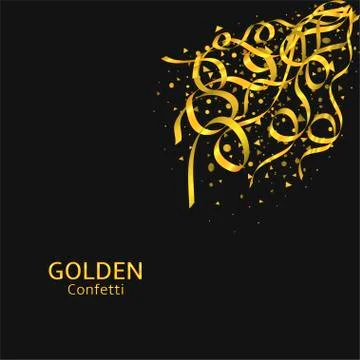 Golden confetti background Stock Illustration