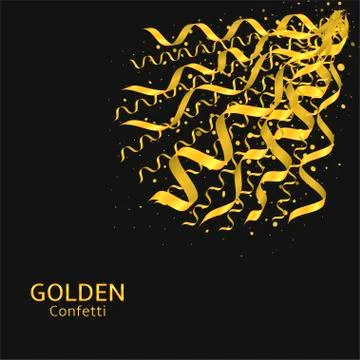 Golden confetti background Stock Illustration