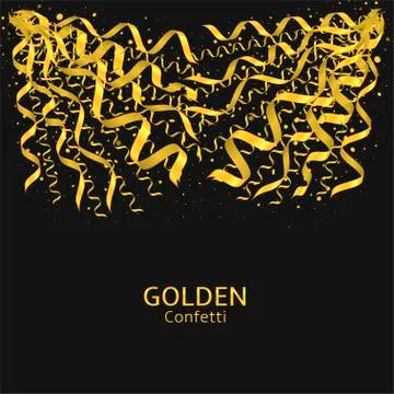 Golden confetti background Stock Illustration