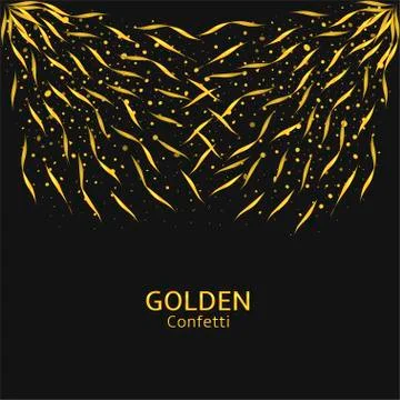 Golden confetti background Stock Illustration