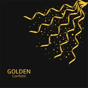 Golden confetti background Illustrazione stock