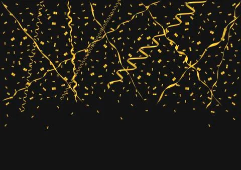Golden confetti background Stock Illustration