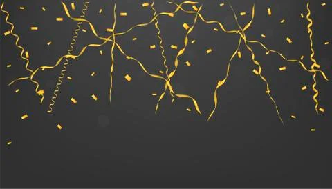 Golden confetti background Illustrazione stock