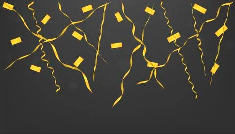 Golden confetti background Stock Illustration