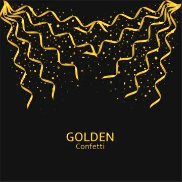 Golden confetti background Stock Illustration