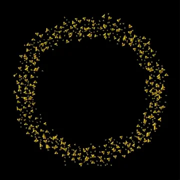 Golden confetti circle Illustrazione stock