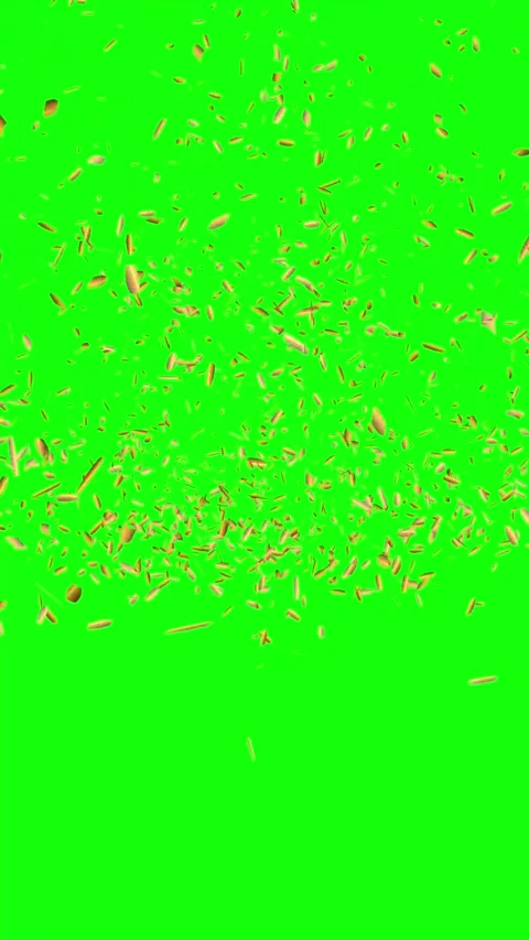 Golden Confetti Explodes from the Bottom on Green Screen. Video stock 311226957