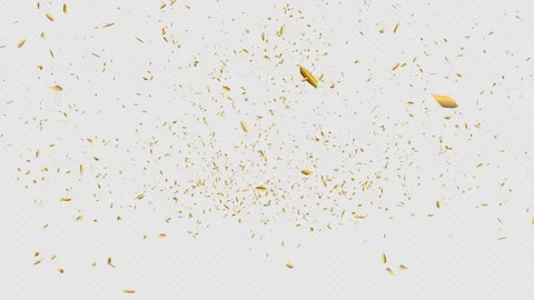 Golden confetti explodes from the bottom on transparent screen. Stock Footage 311262048