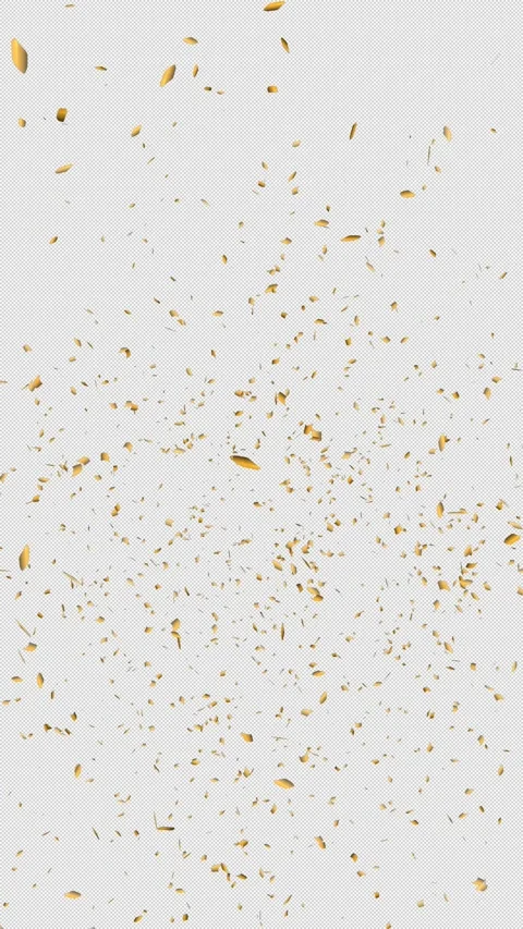 Golden confetti explodes from the center on transparent background. Stock Footage 311262175