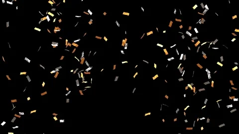 Golden confetti explosion - 3D rendering Video stock 320400907
