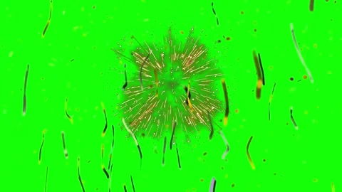 Golden confetti explosion on green screen background for festive celebration Stock Footage 341908069