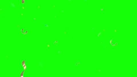 Golden confetti explosion on green screen background for celebration and party Stock Footage 343807163