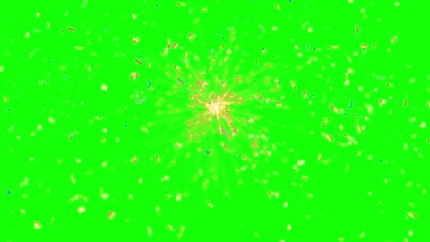 Golden confetti explosion isolated on green screen background for party Stock Footage 341907903
