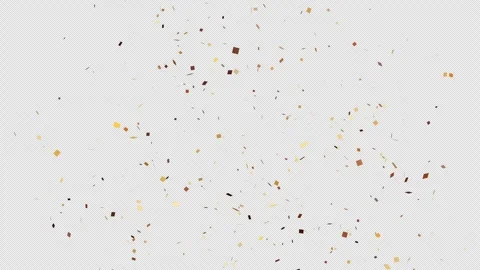 Golden confetti explosion on transparent background. Birthday celebration Stock Footage 311353150