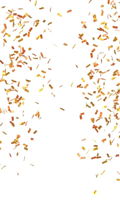 Golden confetti explosion, vertical format - 3D rendering Video stock 285595968