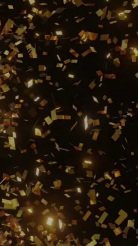 Golden Confetti Explosion Vertical Overlay Animation Stock-Footage 344766009
