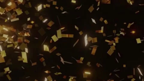 Golden Confetti Explosion Widescreen Overlay Animation Stock-Footage 344766013