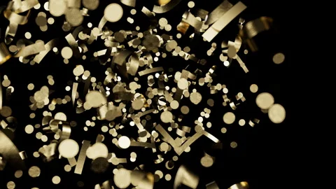 Golden confetti falling abstract celebration background video 스톡 동영상 344689090